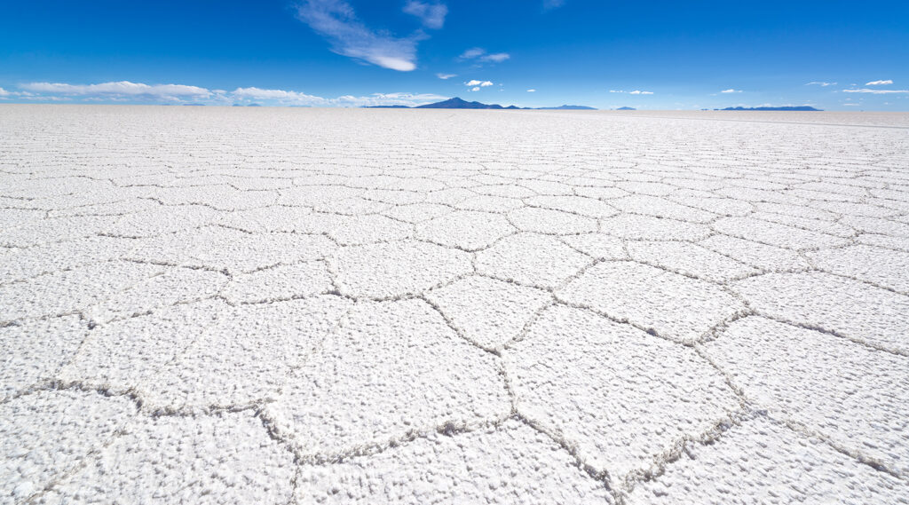 Salt desert from the Salar de Uyuni